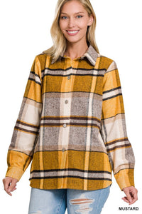 Yarn Dyed Plaid Shacket - Multiple Colors