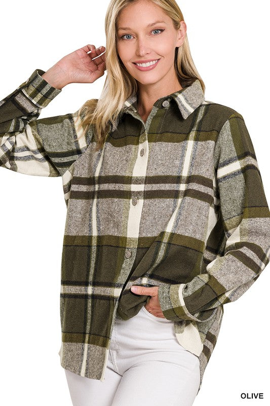 Yarn Dyed Plaid Shacket - Multiple Colors