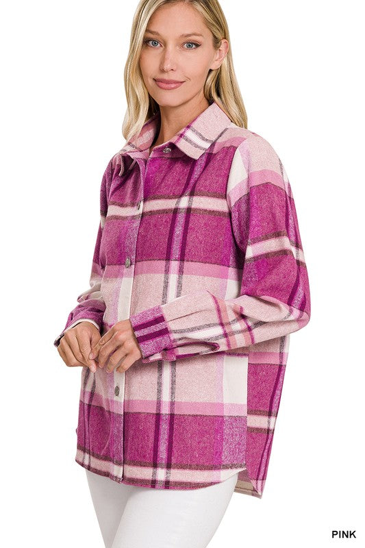 Yarn Dyed Plaid Shacket - Multiple Colors