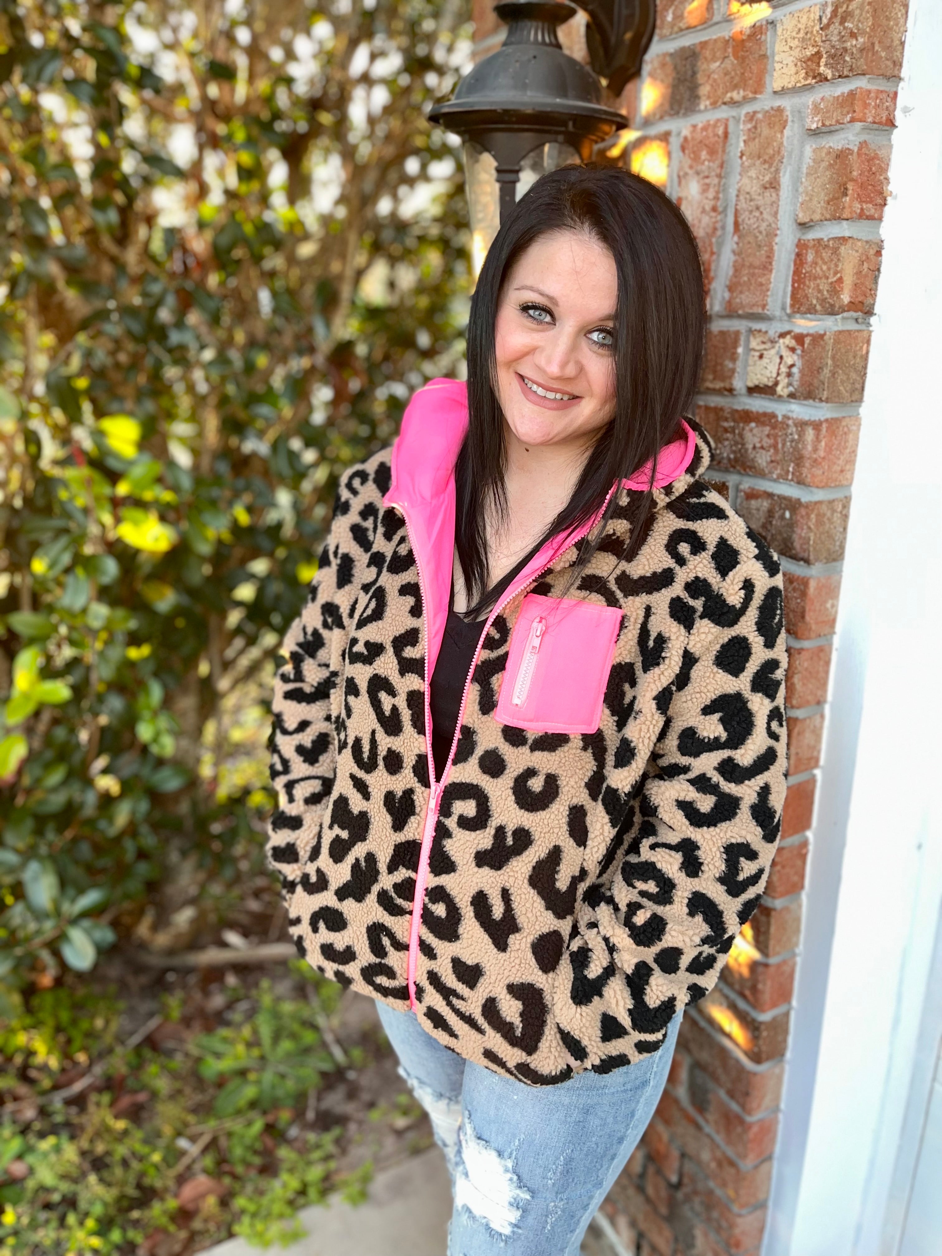 Hot Pink Leopard Jacket